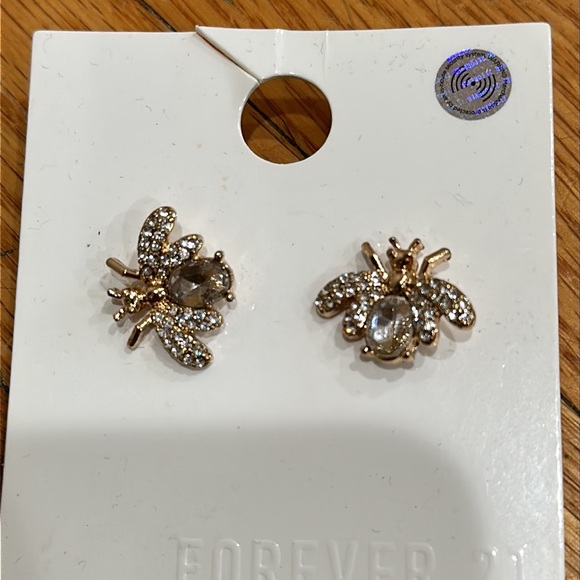 Forever 21 Womens Lot of 4 different faux costume jewelry earrings studs gold - Picture 4 of 5